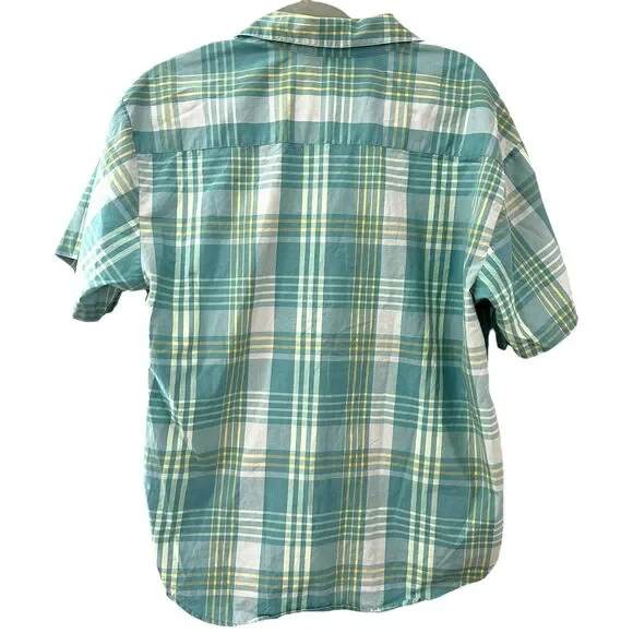 Aritzia TNA Button Down Plaid Shirt | Teal | Size S | NWOT - Picture 2 of 5